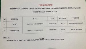 Ini Pengumuman Terbaru Calon TKl di Morosi